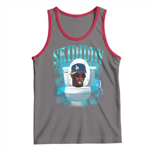 Funny Diddy Tank Top Diddy Skibidi Toilet Bootleg Meme TS10 Deep Heather Red Print Your Wear
