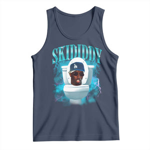 Funny Diddy Tank Top Diddy Skibidi Toilet Bootleg Meme TS10 Navy Print Your Wear
