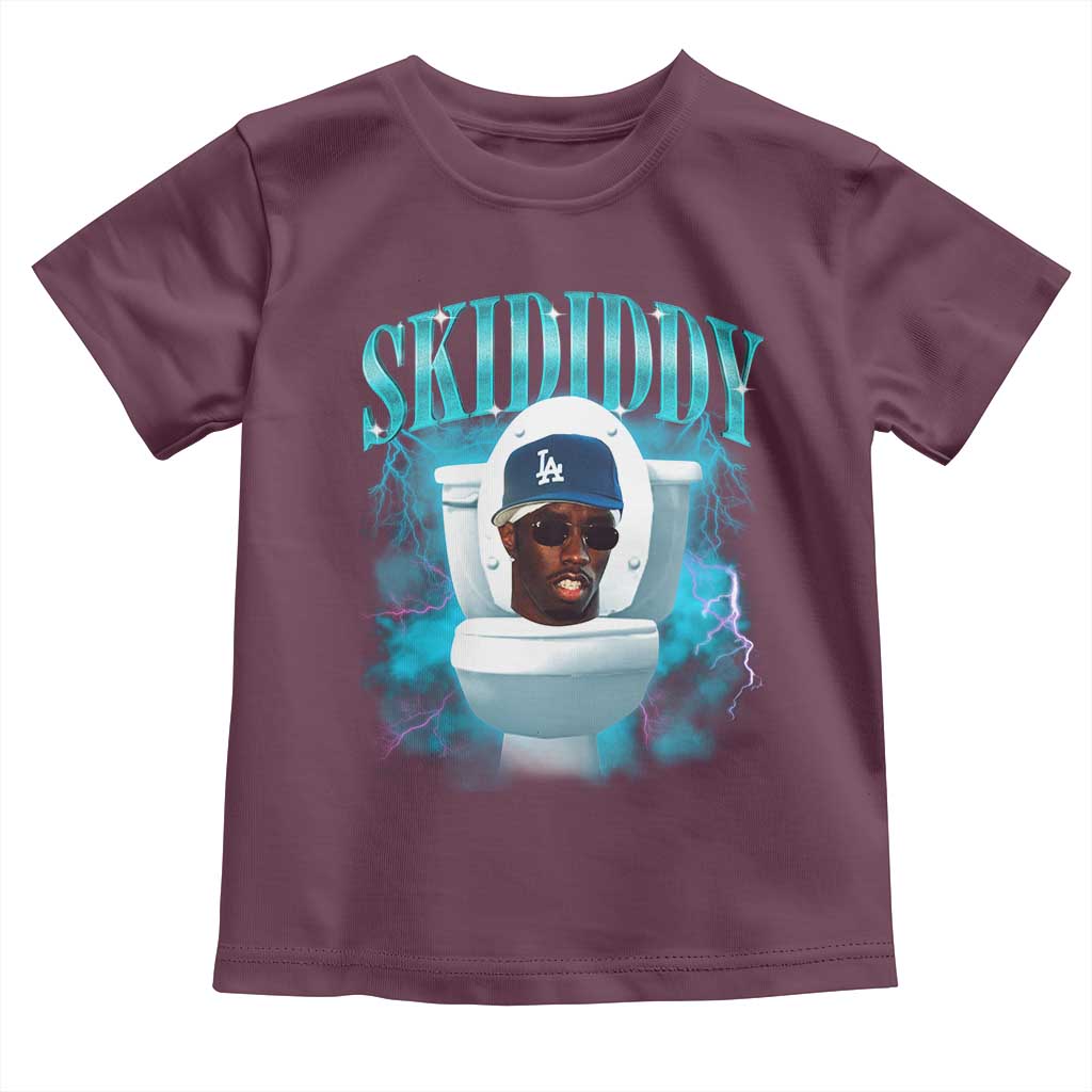 Funny Diddy Toddler T Shirt Diddy Skibidi Toilet Bootleg Meme TS10 Maroon Print Your Wear
