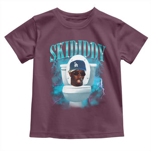 Funny Diddy Toddler T Shirt Diddy Skibidi Toilet Bootleg Meme TS10 Maroon Print Your Wear