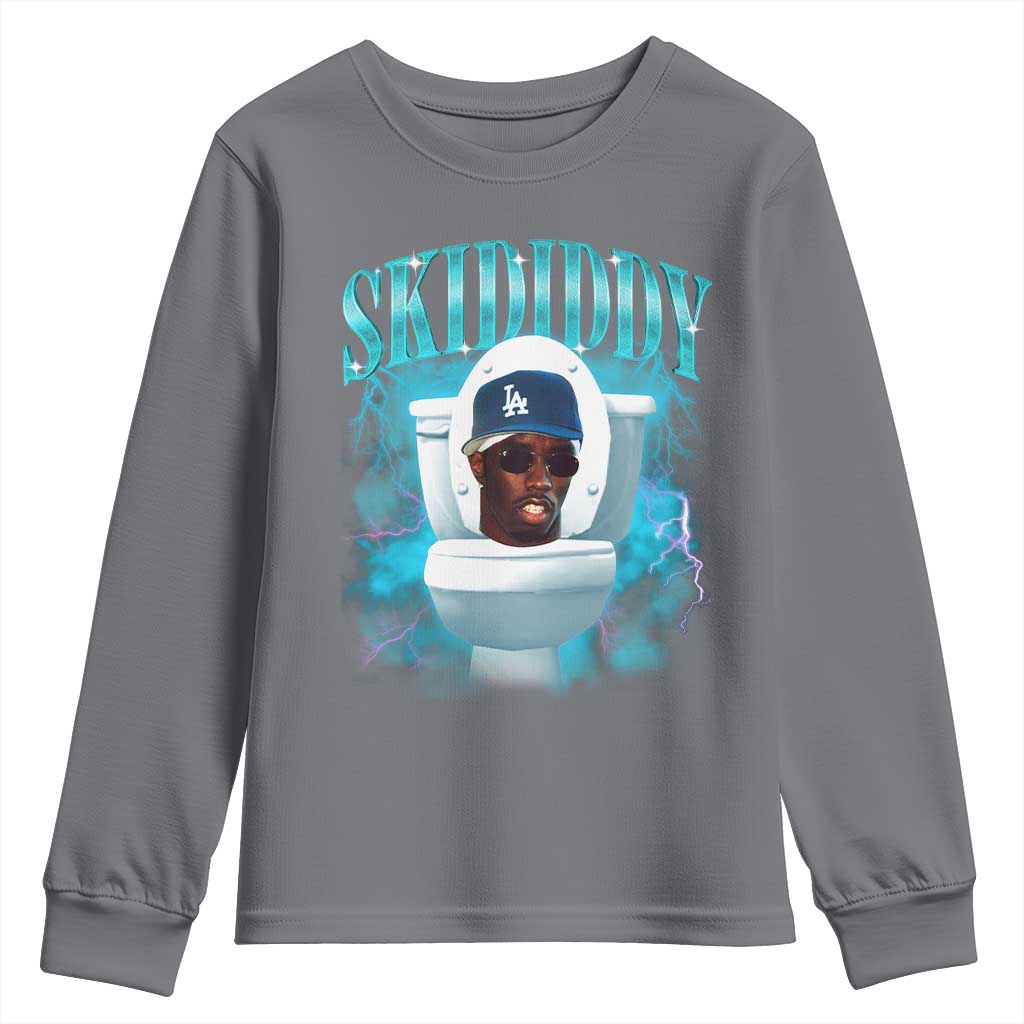 Funny Diddy Youth Sweatshirt Diddy Skibidi Toilet Bootleg Meme TS10 Charcoal Print Your Wear