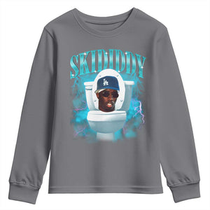 Funny Diddy Youth Sweatshirt Diddy Skibidi Toilet Bootleg Meme TS10 Charcoal Print Your Wear