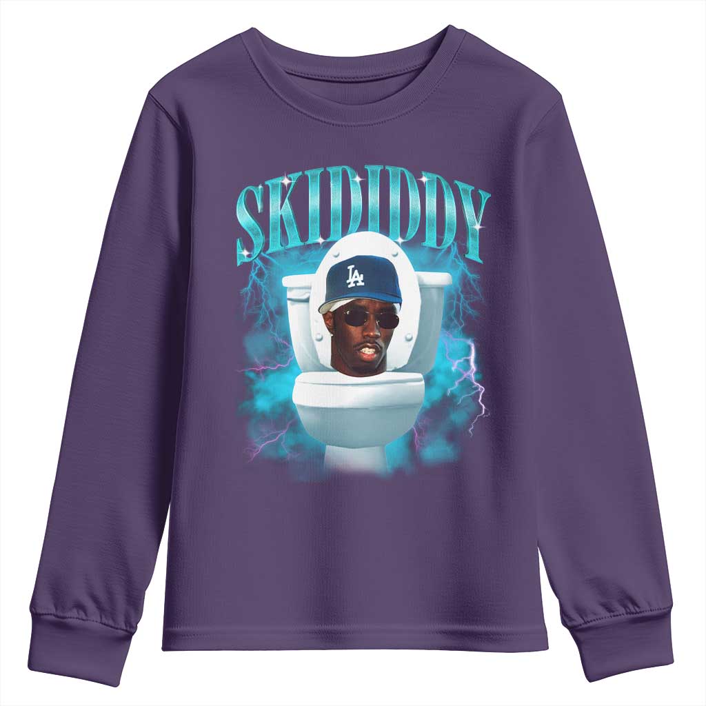 Funny Diddy Youth Sweatshirt Diddy Skibidi Toilet Bootleg Meme TS10 Purple Print Your Wear