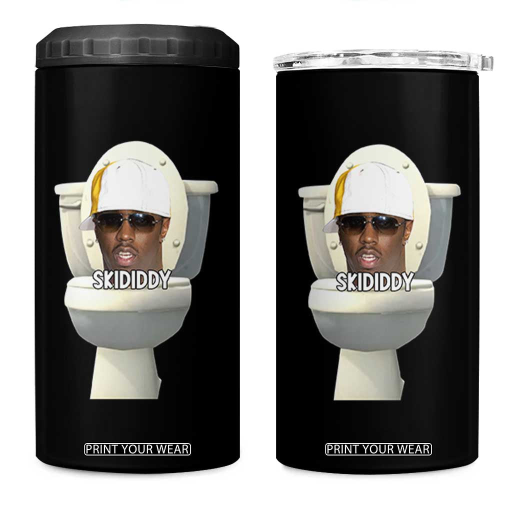 Funny Diddy 4 in 1 Can Cooler Tumbler Diddy Skibidi Toilet Meme TS10 One Size: 16 oz Black Print Your Wear