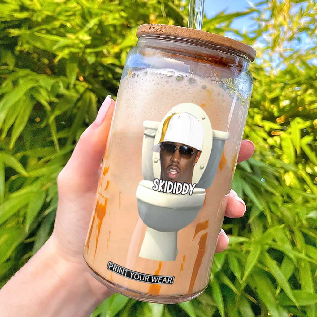 Funny Diddy Glass Can Diddy Skibidi Toilet Meme TS10 Black Print Your Wear