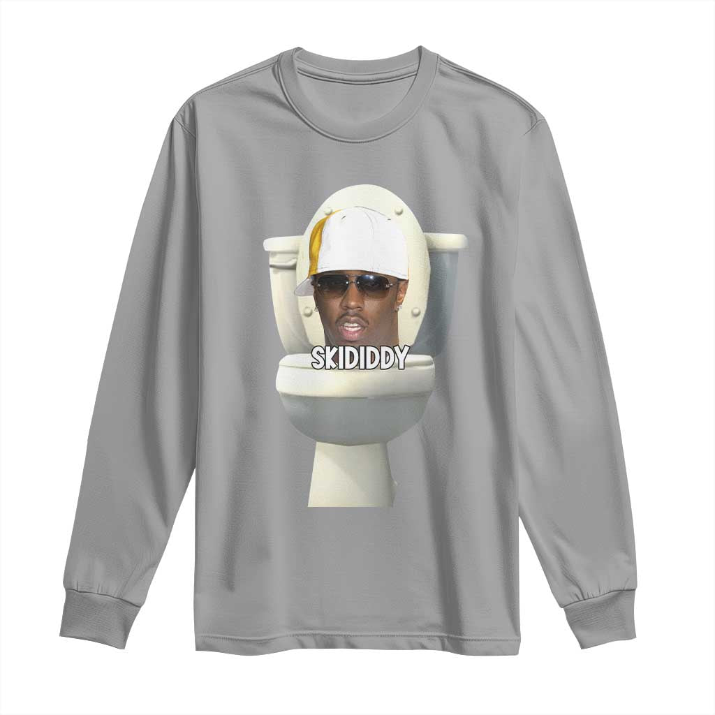 Funny Diddy Long Sleeve Shirt Diddy Skibidi Toilet Meme TS10 Sport Gray Print Your Wear
