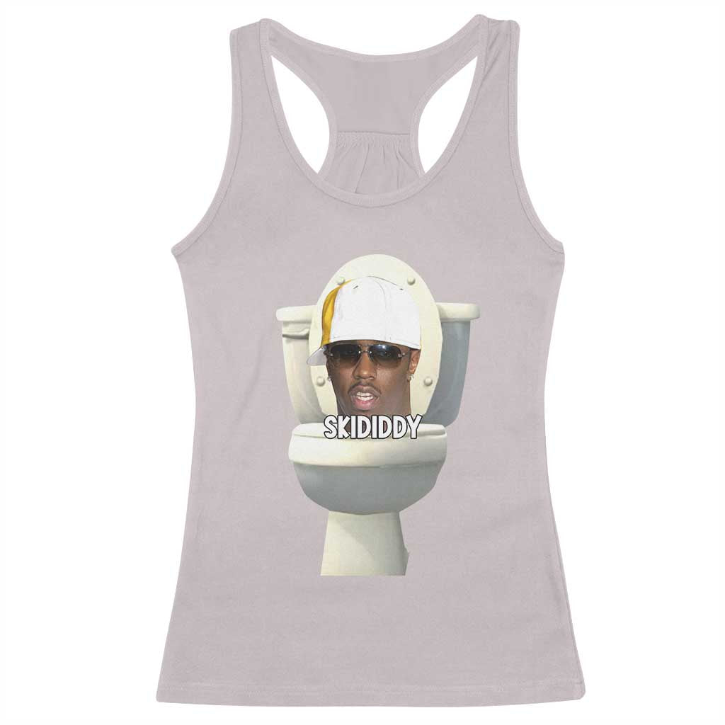 Funny Diddy Racerback Tank Top Diddy Skibidi Toilet Meme TS10 Ice Gray Print Your Wear