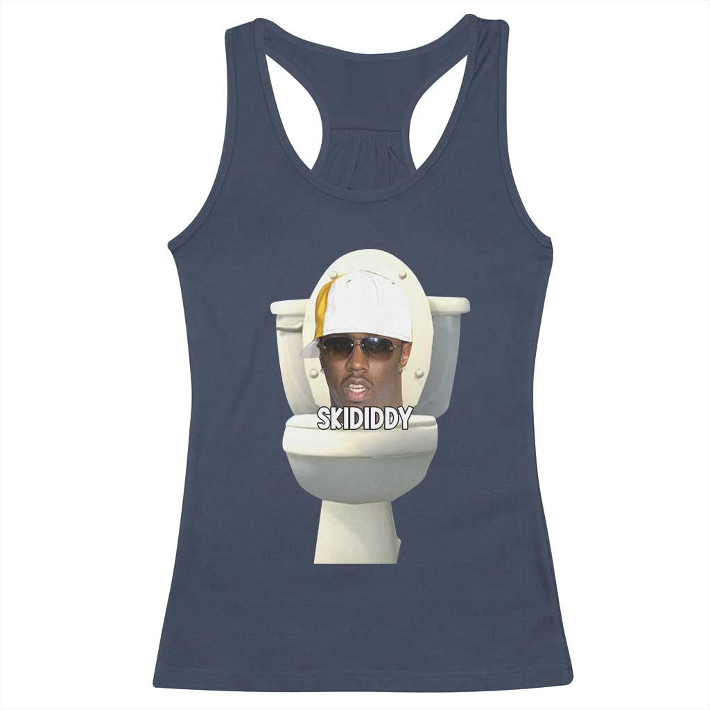 Funny Diddy Racerback Tank Top Diddy Skibidi Toilet Meme TS10 Navy Print Your Wear