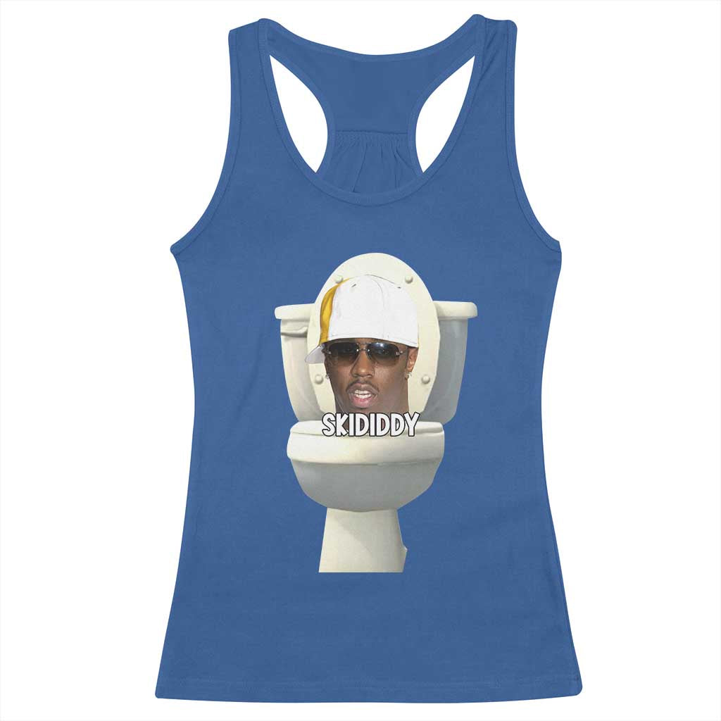 Funny Diddy Racerback Tank Top Diddy Skibidi Toilet Meme TS10 Royal Blue Print Your Wear