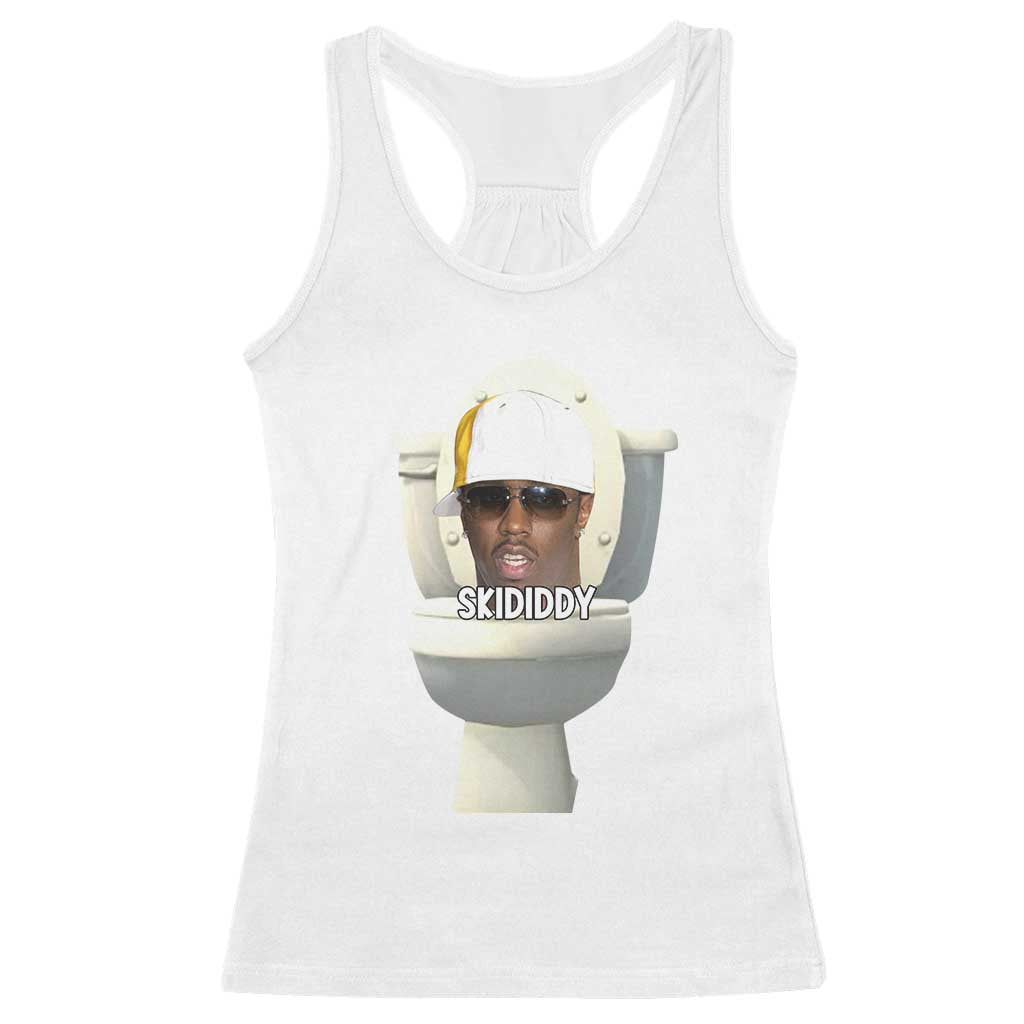 Funny Diddy Racerback Tank Top Diddy Skibidi Toilet Meme TS10 White Print Your Wear
