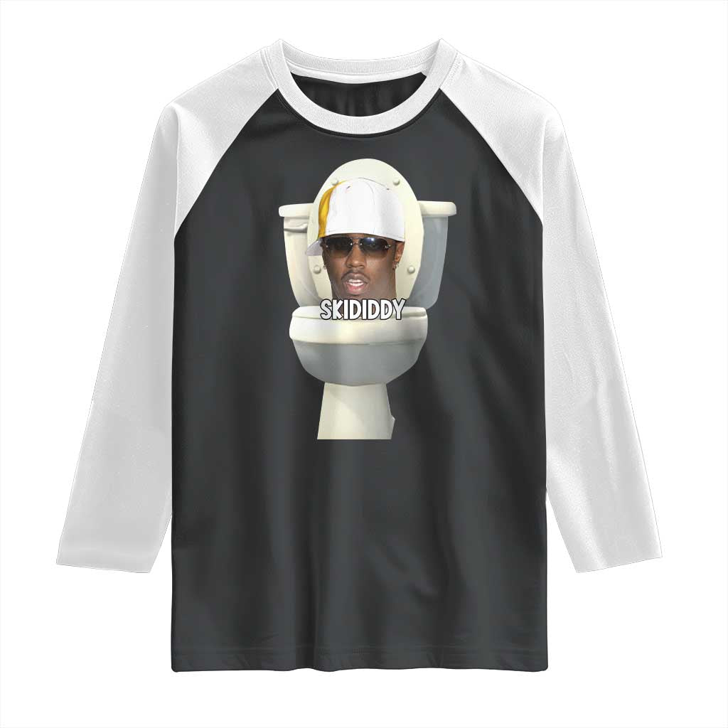 Funny Diddy Raglan Shirt Diddy Skibidi Toilet Meme TS10 Black White Print Your Wear