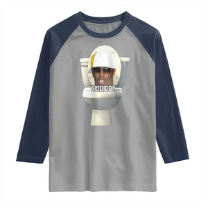 Funny Diddy Raglan Shirt Diddy Skibidi Toilet Meme TS10 Sport Gray Navy Print Your Wear