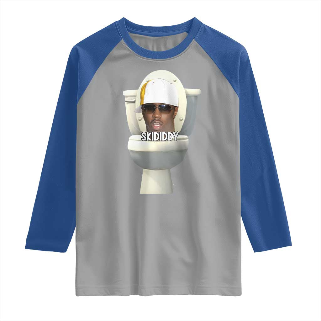 Funny Diddy Raglan Shirt Diddy Skibidi Toilet Meme TS10 Sport Gray Royal Print Your Wear
