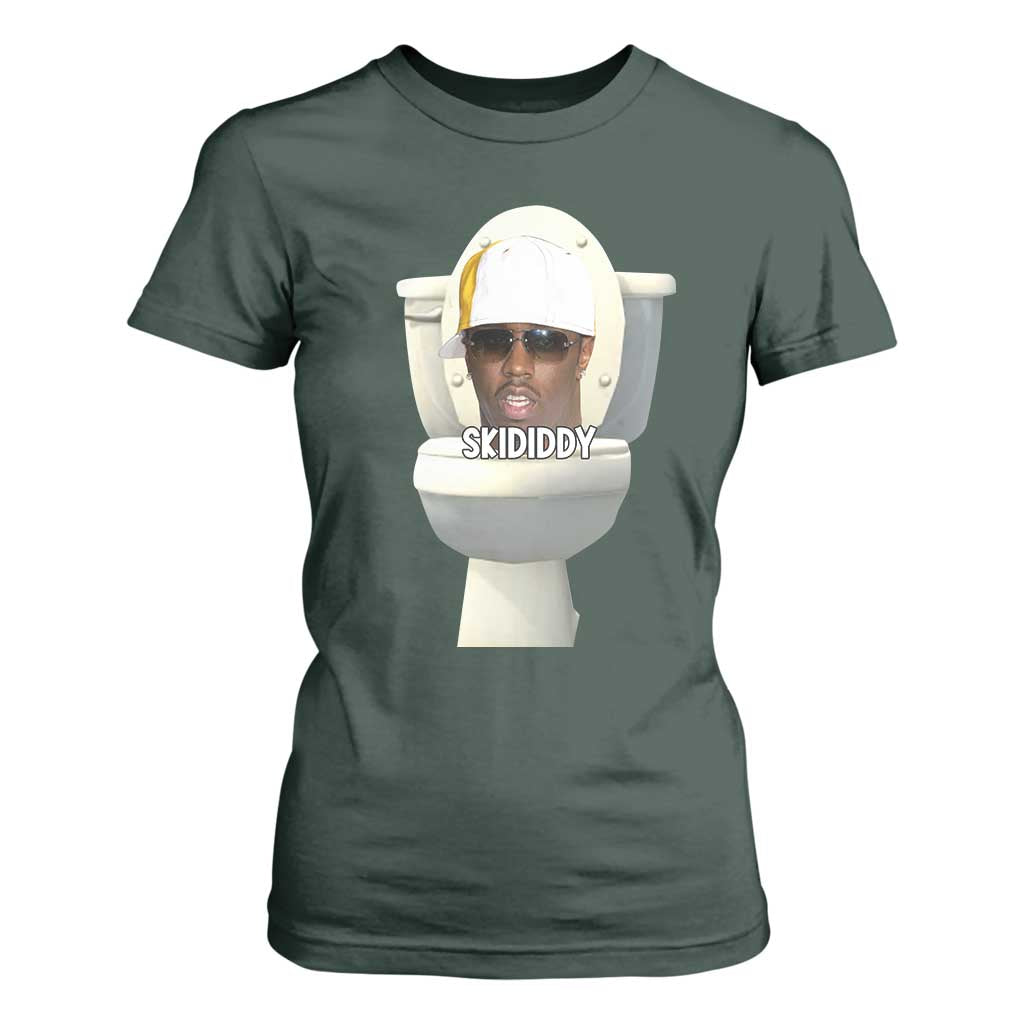 Funny Diddy T Shirt For Women Diddy Skibidi Toilet Meme TS10 Dark Forest Green Print Your Wear