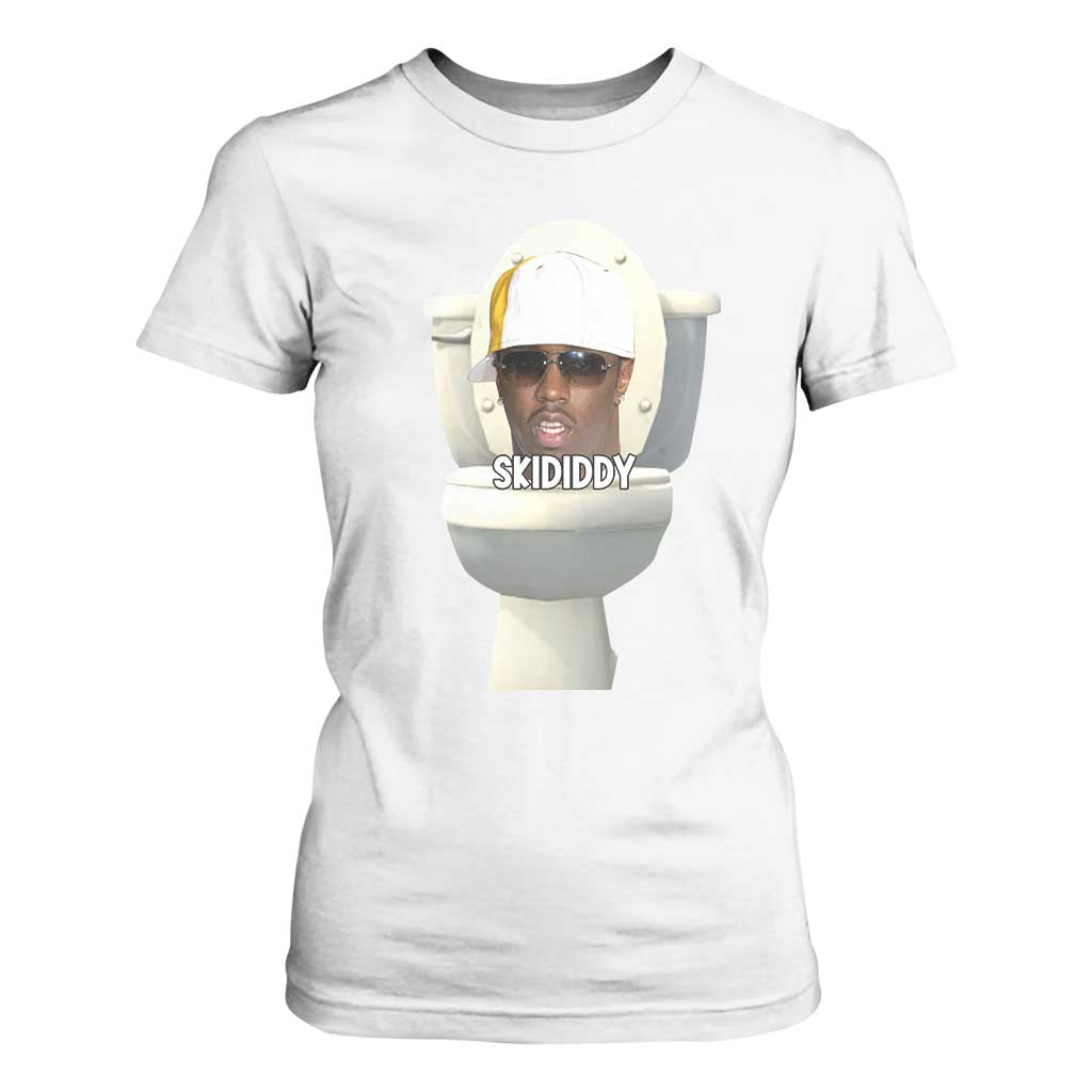 Funny Diddy T Shirt For Women Diddy Skibidi Toilet Meme TS10 White Print Your Wear