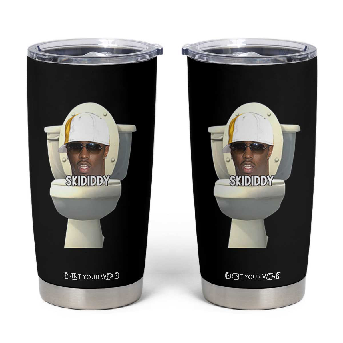 Funny Diddy Tumbler Cup Diddy Skibidi Toilet Meme TS10 Black Print Your Wear