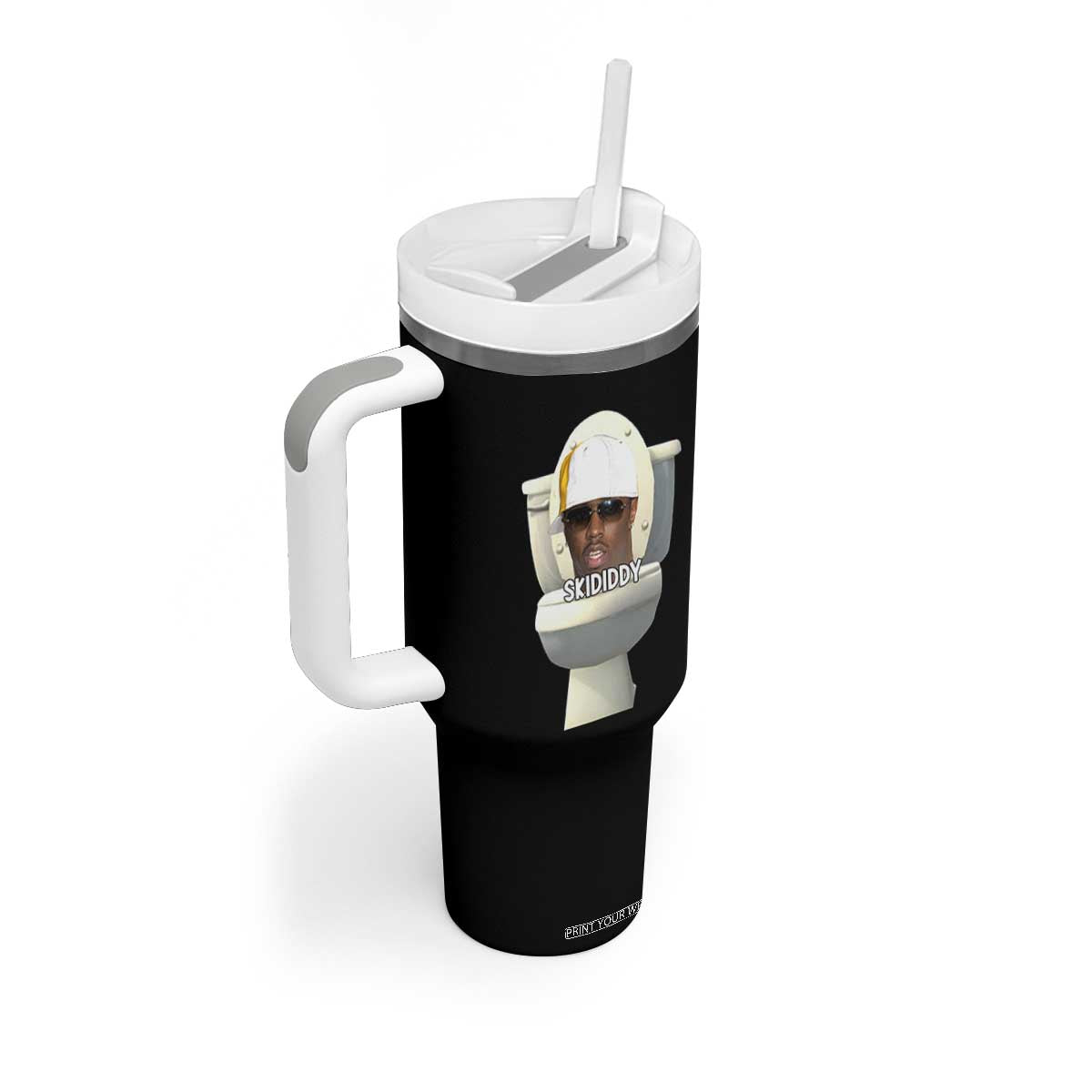 Funny Diddy Tumbler With Handle Diddy Skibidi Toilet Meme TS10 Print Your Wear