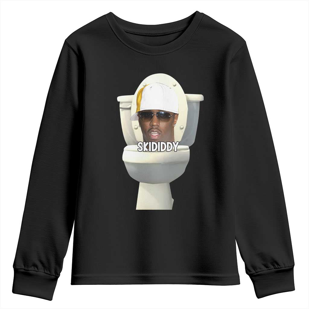 Funny Diddy Youth Sweatshirt Diddy Skibidi Toilet Meme TS10 Black Print Your Wear