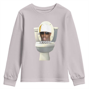 Funny Diddy Youth Sweatshirt Diddy Skibidi Toilet Meme TS10 Ice Gray Print Your Wear