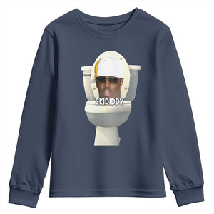 Funny Diddy Youth Sweatshirt Diddy Skibidi Toilet Meme TS10 Navy Print Your Wear