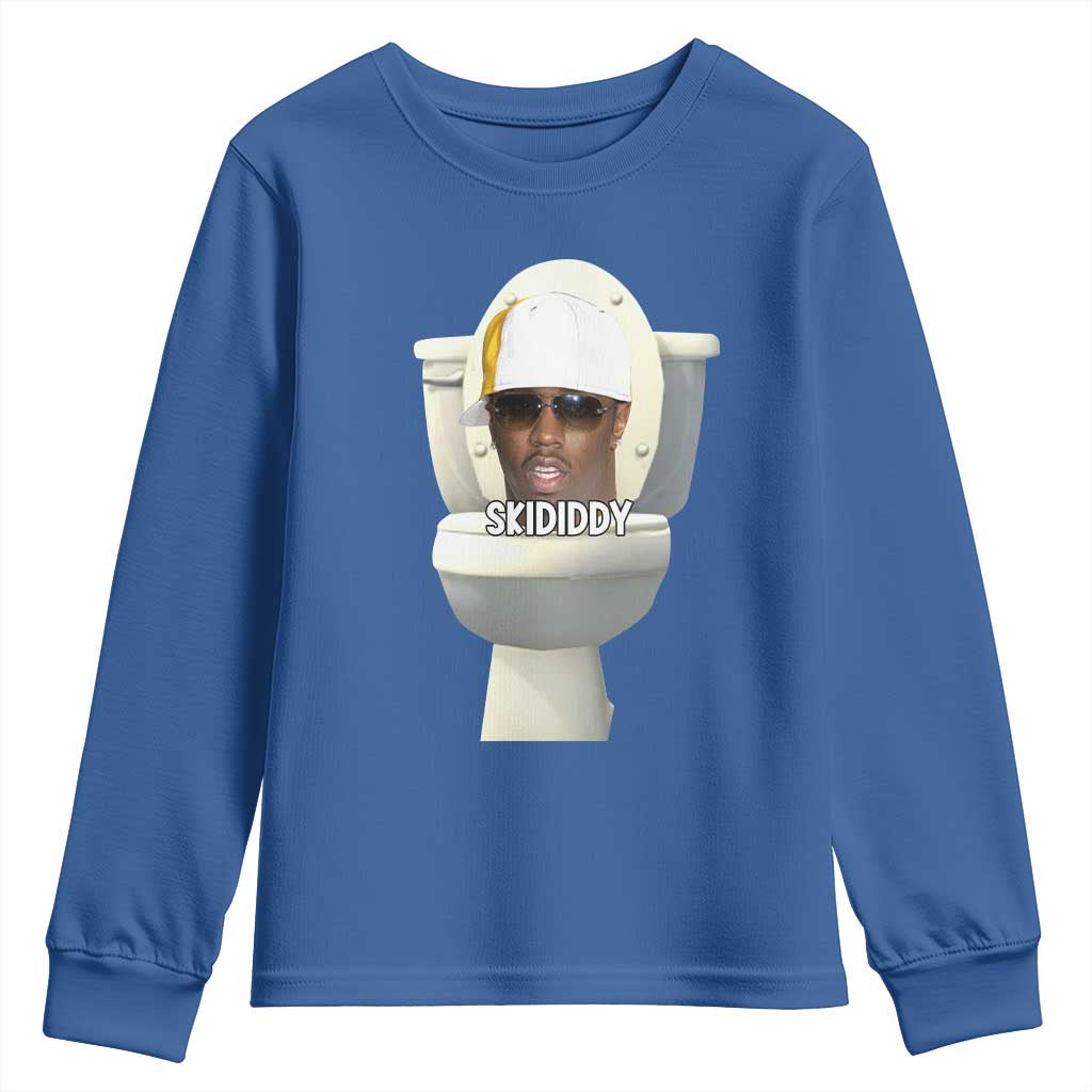 Funny Diddy Youth Sweatshirt Diddy Skibidi Toilet Meme TS10 Royal Blue Print Your Wear