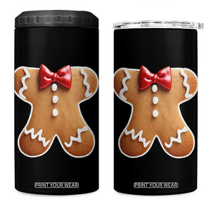 Gingerbread Man 4 in 1 Can Cooler Tumbler Christmas Cookie Costume TS10 One Size: 16 oz Black Print Your Wear