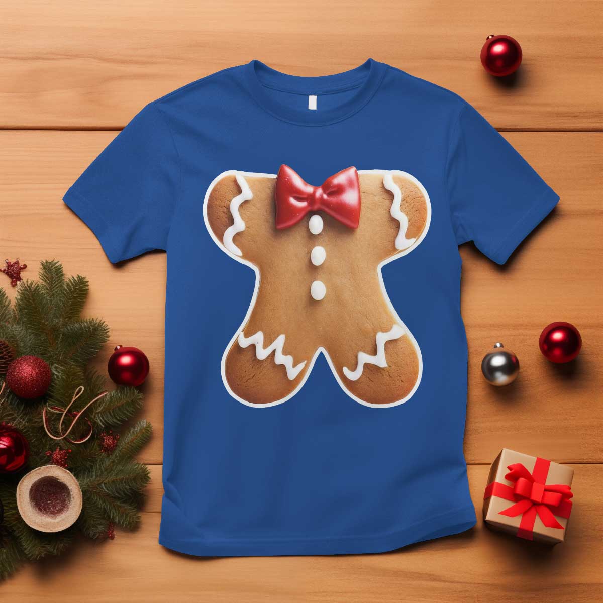 Gingerbread Man T Shirt Christmas Cookie Costume TS10 Royal Blue Print Your Wear