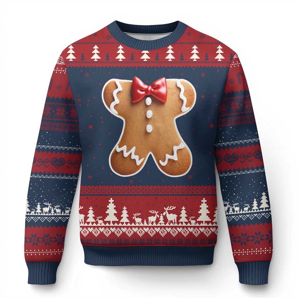 Gingerbread Man Ugly Christmas Sweater Xmas Cookie Costume TS10 Navy Red Print Your Wear
