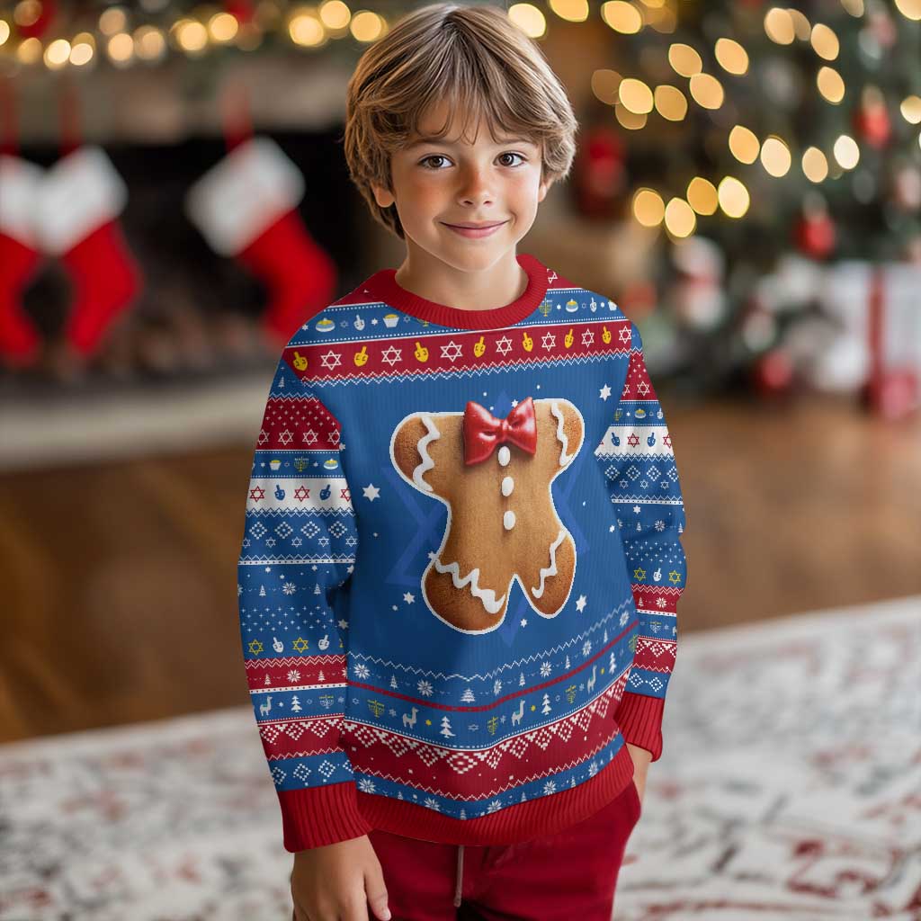 Gingerbread Man Hanukkah Ugly Sweater Christmas Cookie Costume TS10 Blue Red Print Your Wear