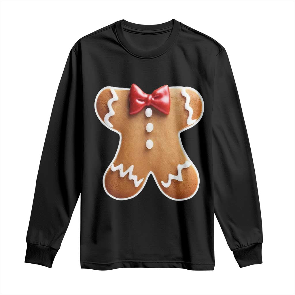 Gingerbread Man Long Sleeve Shirt Christmas Cookie Costume TS10 Black Print Your Wear