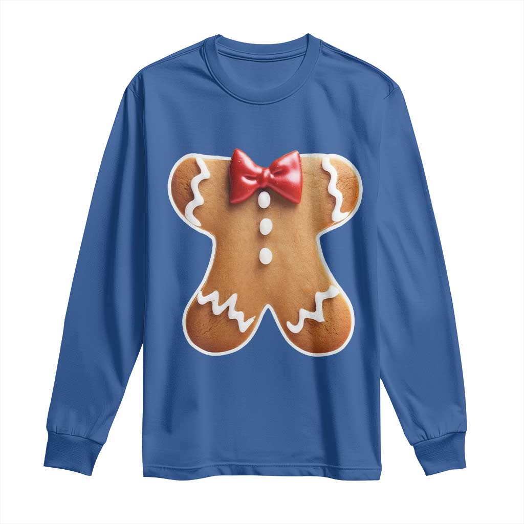 Gingerbread Man Long Sleeve Shirt Christmas Cookie Costume TS10 Royal Blue Print Your Wear