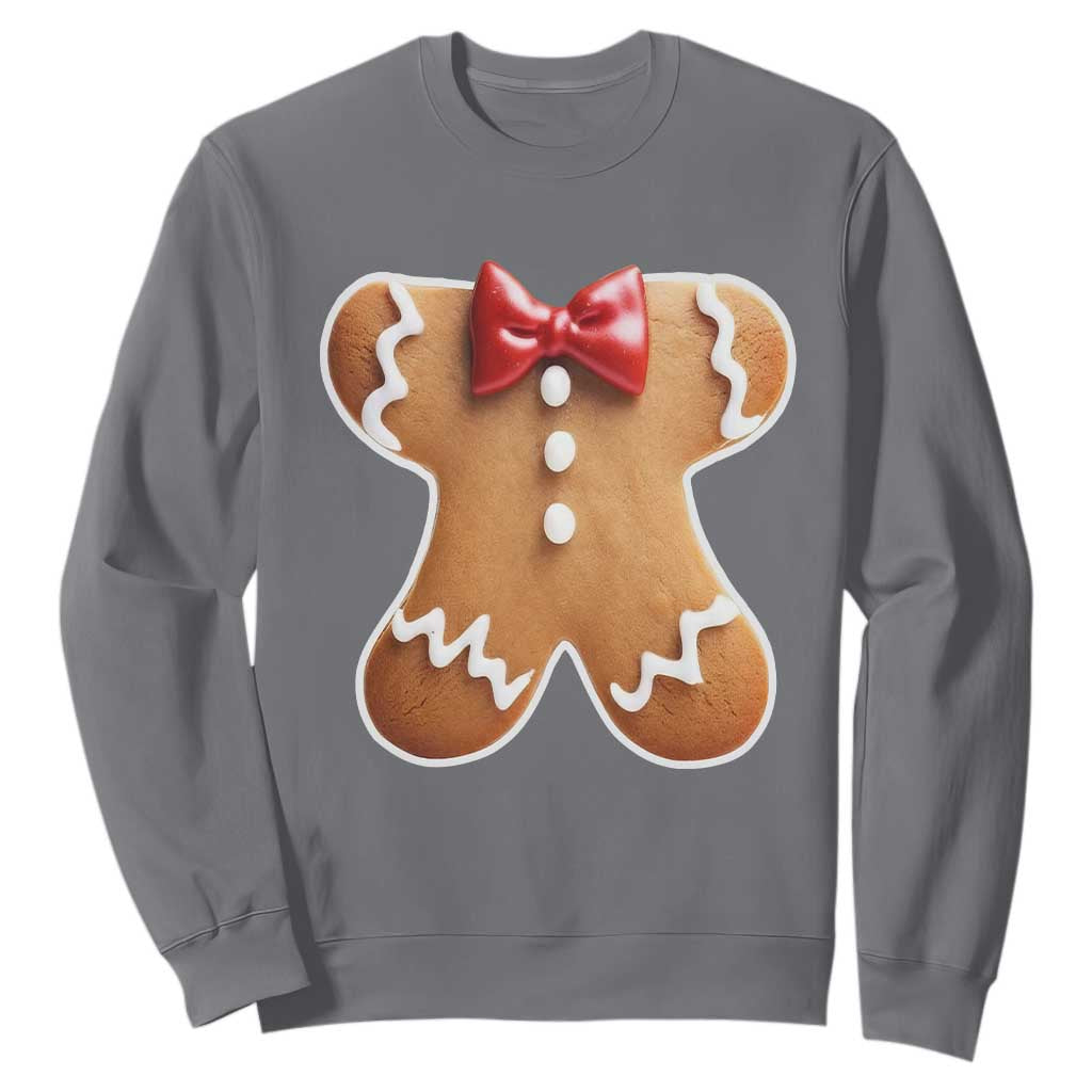 Gingerbread Man Sweatshirt Christmas Cookie Costume TS10 Charcoal Print Your Wear