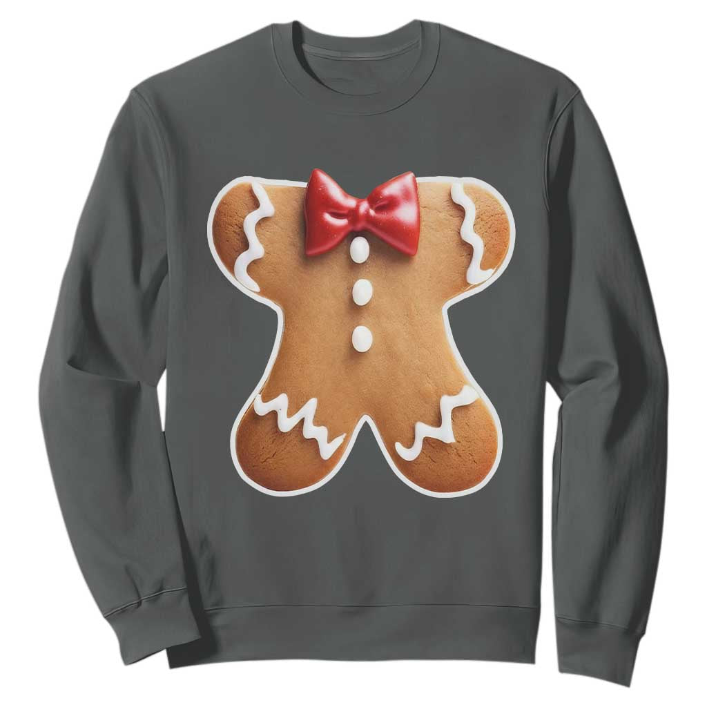 Gingerbread Man Sweatshirt Christmas Cookie Costume TS10 Dark Heather Print Your Wear