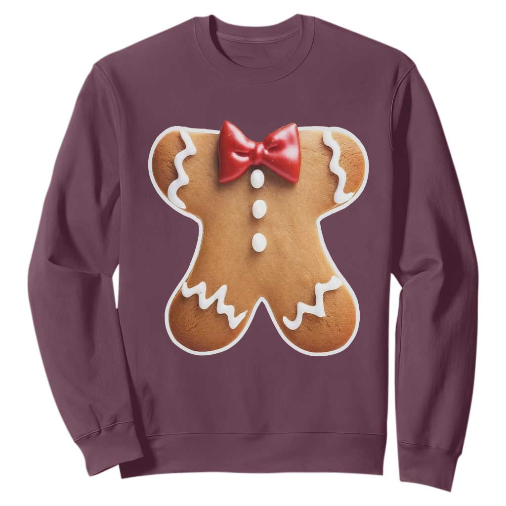 Gingerbread Man Sweatshirt Christmas Cookie Costume TS10 Maroon Print Your Wear