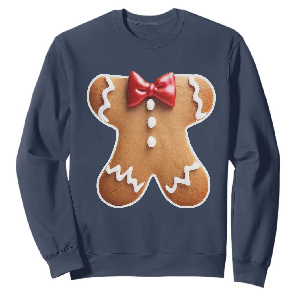Gingerbread Man Sweatshirt Christmas Cookie Costume TS10 Navy Print Your Wear