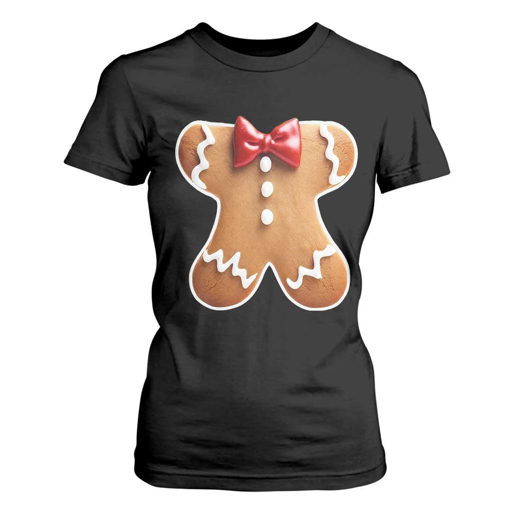 Gingerbread Man T Shirt For Women Christmas Cookie Costume TS10 Black Print Your Wear