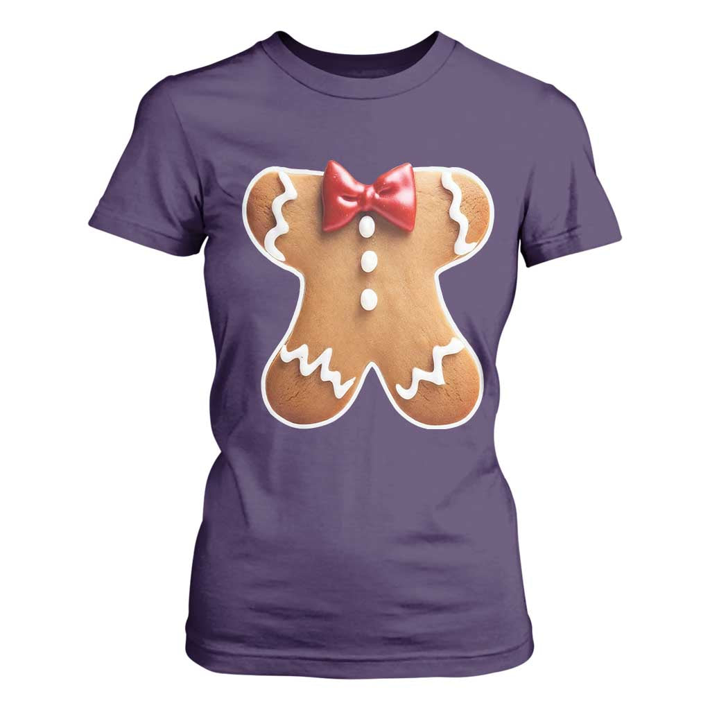 Gingerbread Man T Shirt For Women Christmas Cookie Costume TS10 Purple Print Your Wear