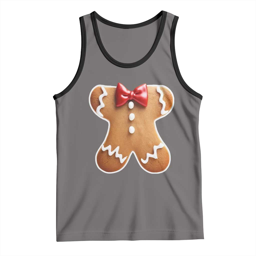 Gingerbread Man Tank Top Christmas Cookie Costume TS10 Deep Heather Black Print Your Wear