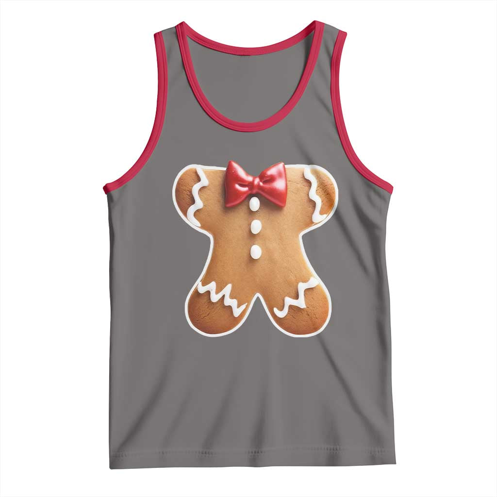 Gingerbread Man Tank Top Christmas Cookie Costume TS10 Deep Heather Red Print Your Wear