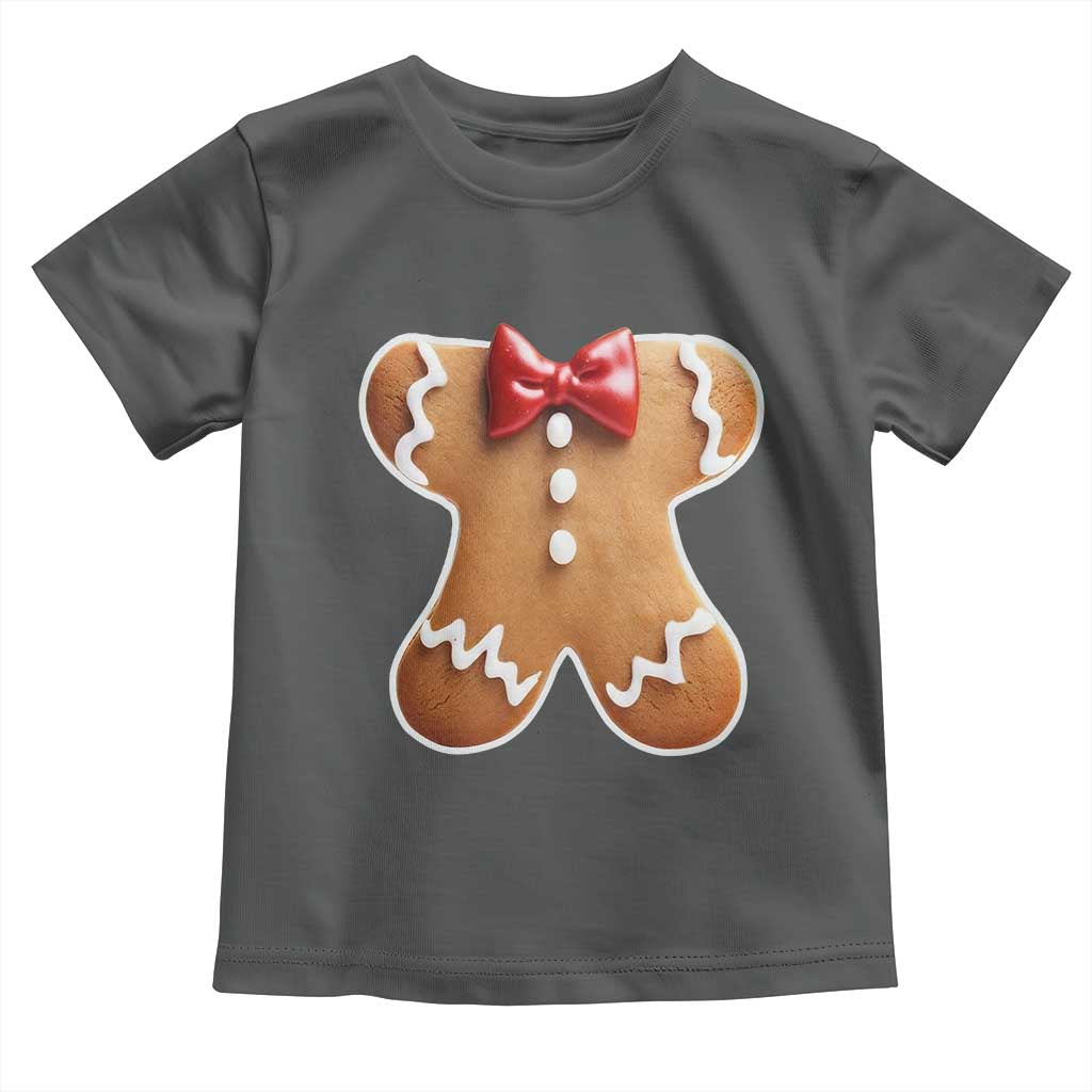Gingerbread Man Toddler T Shirt Christmas Cookie Costume TS10 Dark Heather Print Your Wear