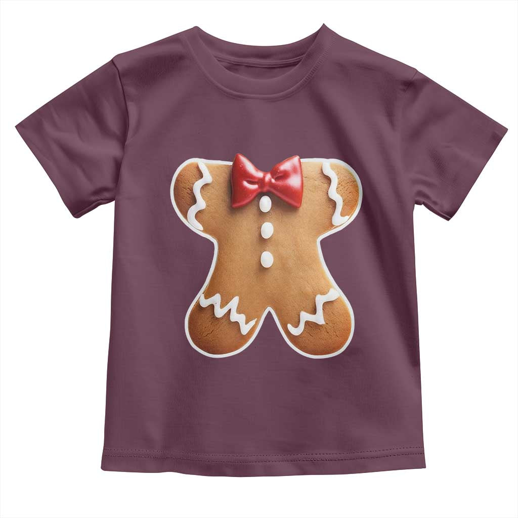 Gingerbread Man Toddler T Shirt Christmas Cookie Costume TS10 Maroon Print Your Wear