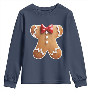 Gingerbread Man Youth Sweatshirt Christmas Cookie Costume TS10 Navy Print Your Wear