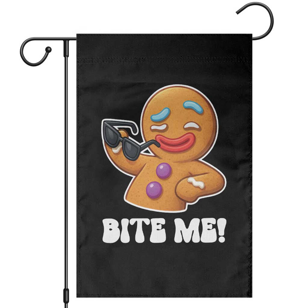 Funny Xmas Gingerbread Man Garden Flag Funny Sexy Cookie Bite Me TS10 Black Print Your Wear