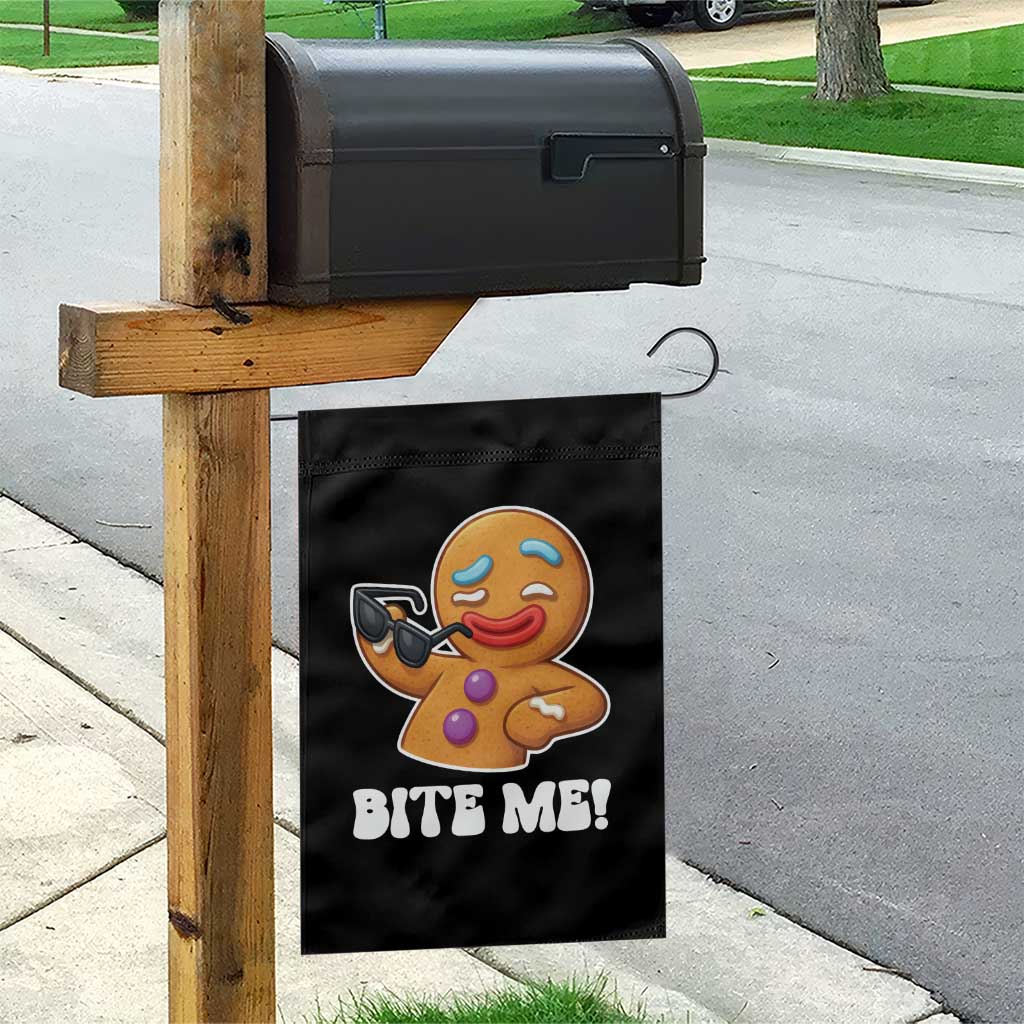Funny Xmas Gingerbread Man Garden Flag Funny Sexy Cookie Bite Me TS10 Print Your Wear