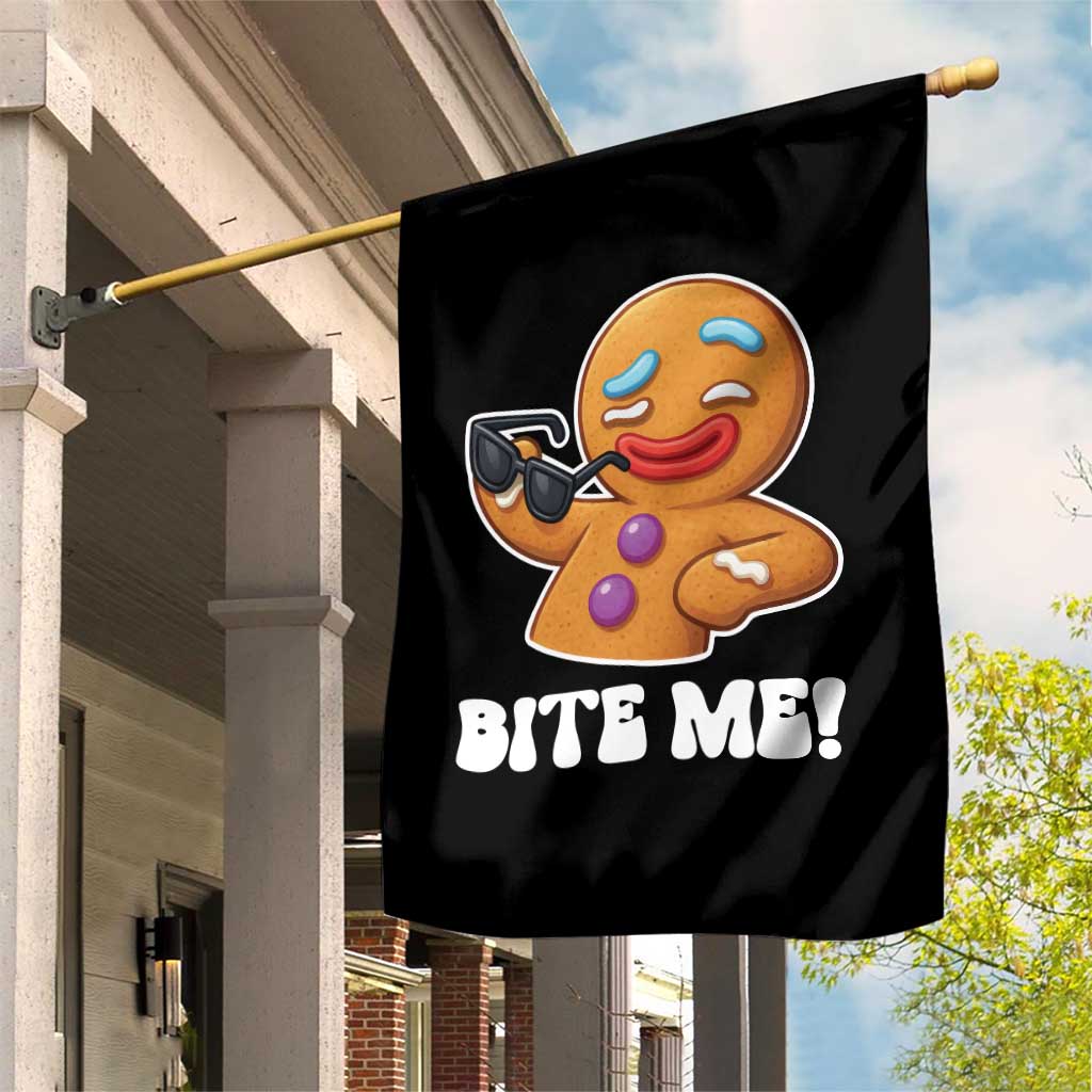 Funny Xmas Gingerbread Man Garden Flag Funny Sexy Cookie Bite Me TS10 Print Your Wear