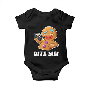 Funny Xmas Gingerbread Man Baby Onesie Funny Sexy Cookie Bite Me TS10 Black Print Your Wear