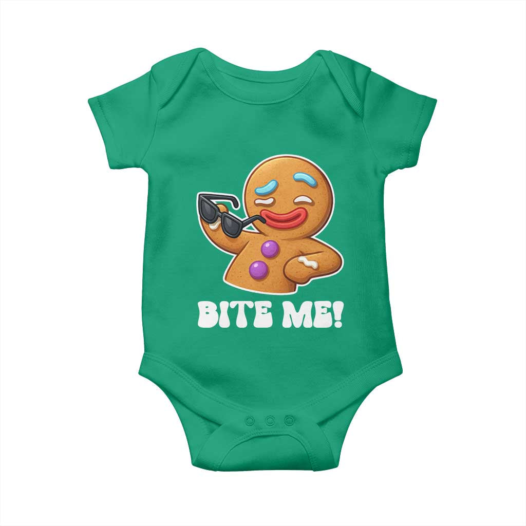 Funny Xmas Gingerbread Man Baby Onesie Funny Sexy Cookie Bite Me TS10 Irish Green Print Your Wear