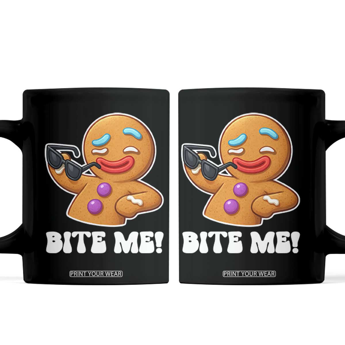 Funny Xmas Gingerbread Man Coffee Mug Funny Sexy Cookie Bite Me TS10 Black Print Your Wear