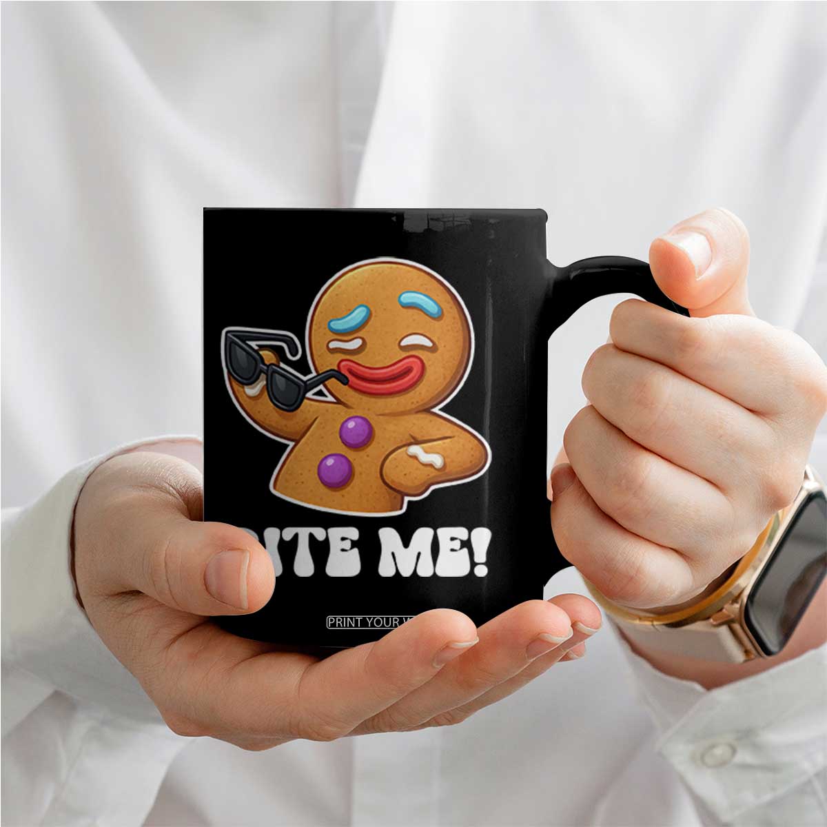 Funny Xmas Gingerbread Man Coffee Mug Funny Sexy Cookie Bite Me TS10 Print Your Wear