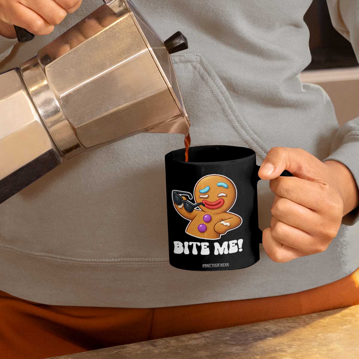 Funny Xmas Gingerbread Man Coffee Mug Funny Sexy Cookie Bite Me TS10 Print Your Wear